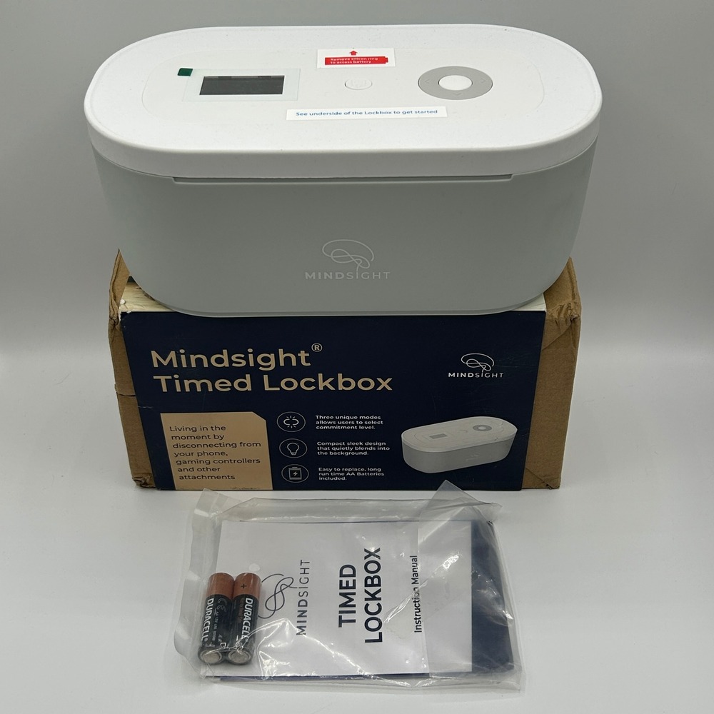 Mindsight Timed Lockbox MS-003 White Digital Detox Phone Jail Habit Builder NEW‎